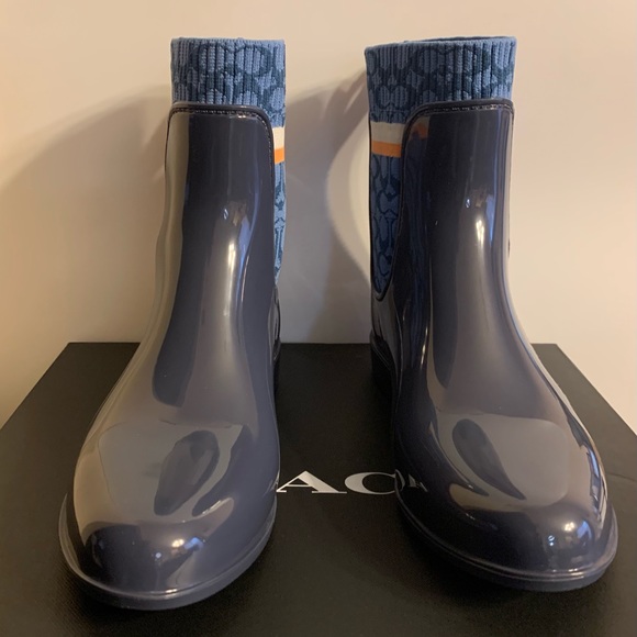 Brand New Coach Rivington Rubber Short Rain Boots 7 B/Narrow Fit/Size Up - Picture 3 of 12